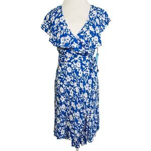 DRAPER JAMES RSVP Ruffle Wrap Dress Small